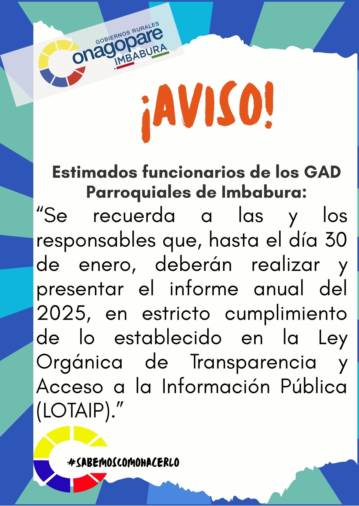 Aviso Importante: Presentación de Informe Anual LOTAIP